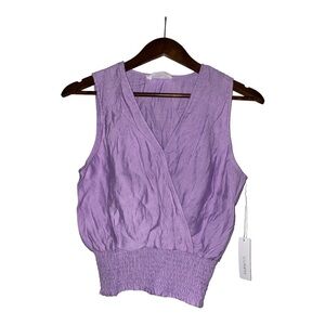 Six Fifty Women Purple Blouse Medium V-Neck Lightweight Summer Casual Events NEW